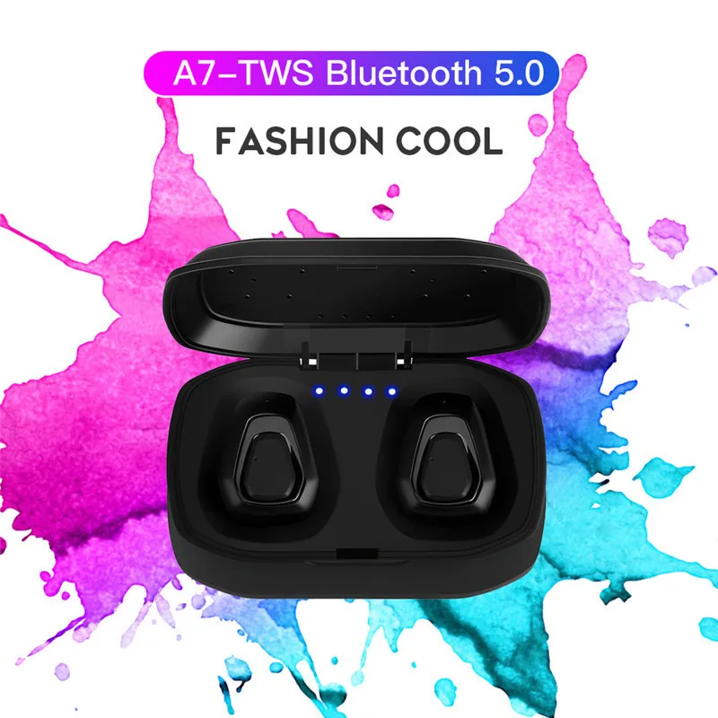 A7 Bluetooth гарнитура наушники вкладыши TWS с Беспроводной Наушники Mini IPX 5 Шум снижение