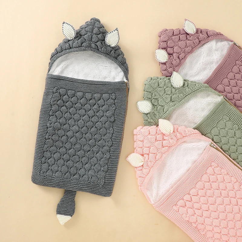 

Infant Baby Sleeping Bags Knitted Winter Newborn Girl Muslin Swaddle Wrapper Super Soft Toddler Boy Sleeping Sack Cute Fox Ears