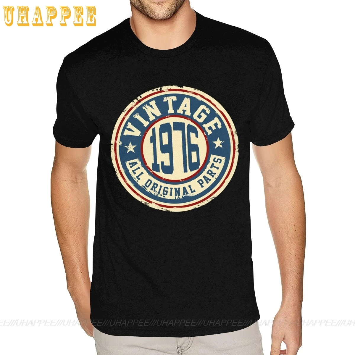 

Vintage 1976S 1976 Cotton 3XL Male's Natural Cotton Tee Shirts