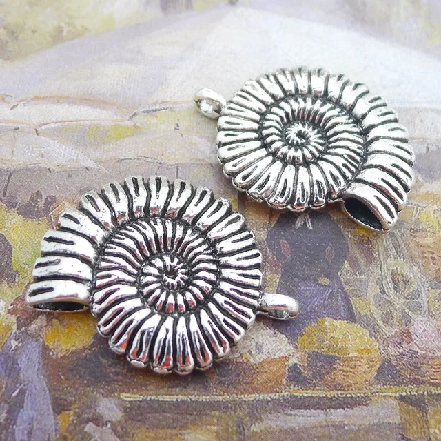 

2 шт./лот 36 мм * 27 мм с жемчужным кулоном старинное серебро цвет морской улитки, Чарующее ювелирное "сделай сам" для изготовления украшений сво...