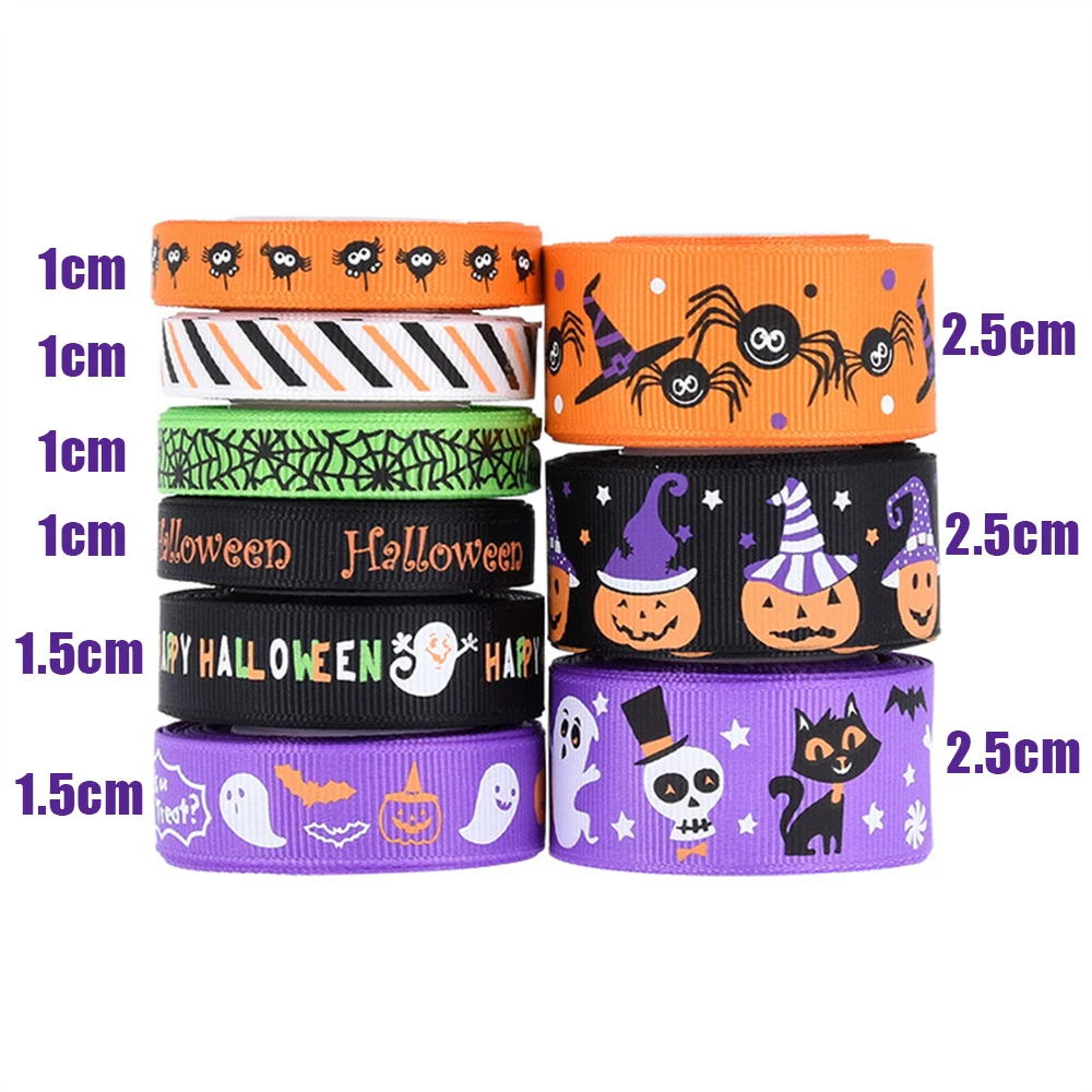 10 ярдов/рулон ленты с принтом тыквы паука призрака для вечерние НКИ на Хэллоуин