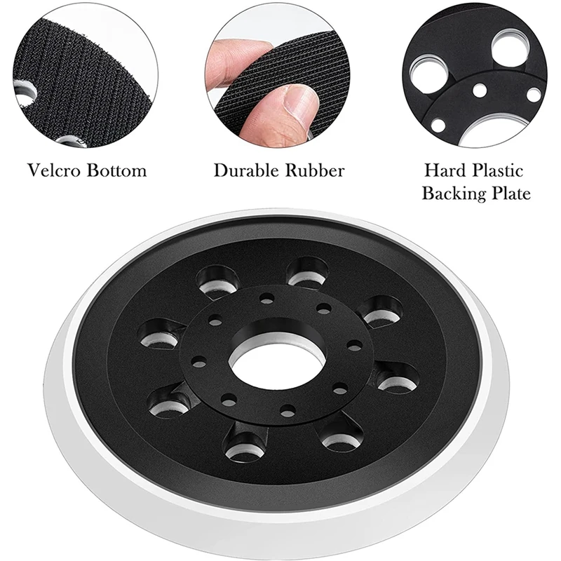 

2 Pieces 5 Inch 8 Hole Hook and Loop Orbital Sander Replacement Pad Backing Pad Compatible for ROS20, ROSVS, ROSVSK