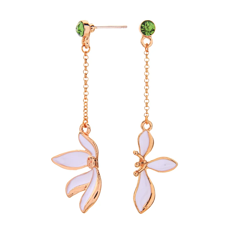 Модные серьги капли уникальные черные и белые эмалированные Цветы Блестящие