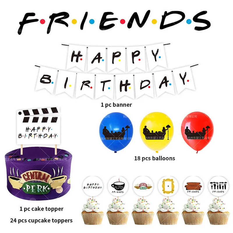 44 шт друзьями комплект тема алфавитный баннер кекс десерт фигурки жениха и