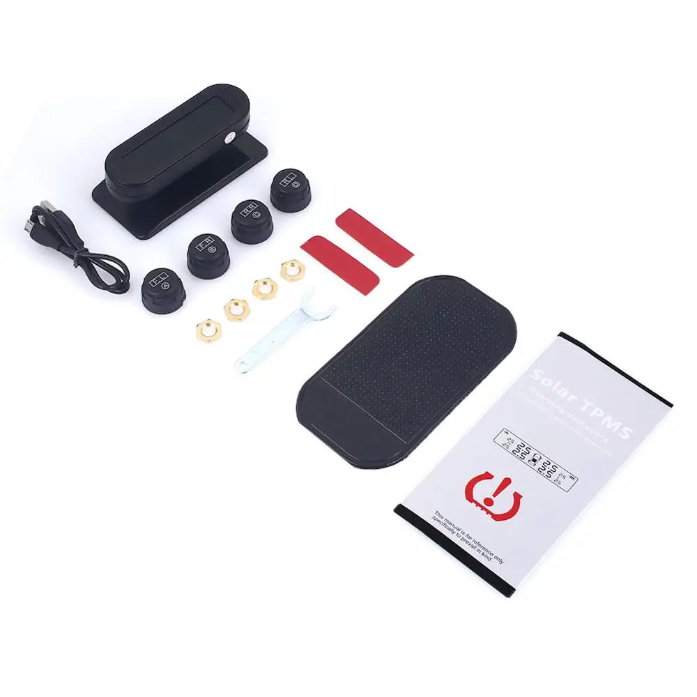 

VEHEMO Wireless TPMS Digital Tire Pressure Dashboard Windshield 3 Colors With 4 External Sensor Tire Pressure Anti-Explosion Gau