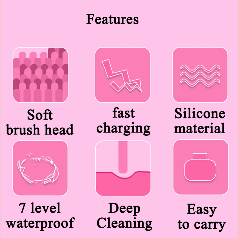 Электрическая силиконовая мини-щетка для очищения лица Ультразвуковой