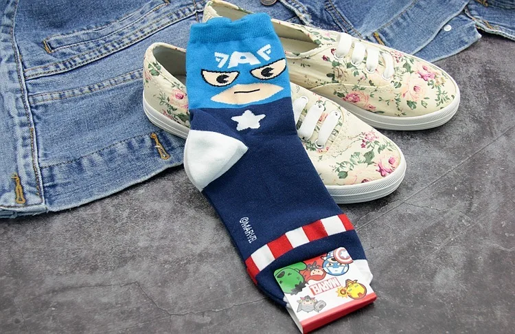 Новые хлопковые носки Kawaii для мальчиков-подростков, мультяшный супергерой детские летние высокие носки до щиколотки Носки с рисунком Человека-паука для девочек силиконовые Нескользящие носки