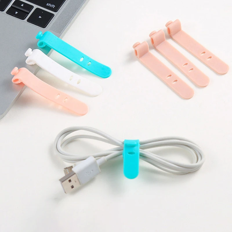 

40/20/12 PCS Silicone Strap Cable Organizer Cable Storage Buttons Home Office Cable Storage Rack Random Color Cable Organizer