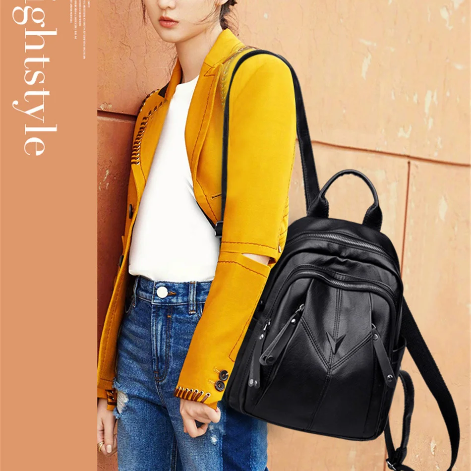 2019 Модный женский рюкзак высокое качество молодая кожа для девочек подростков