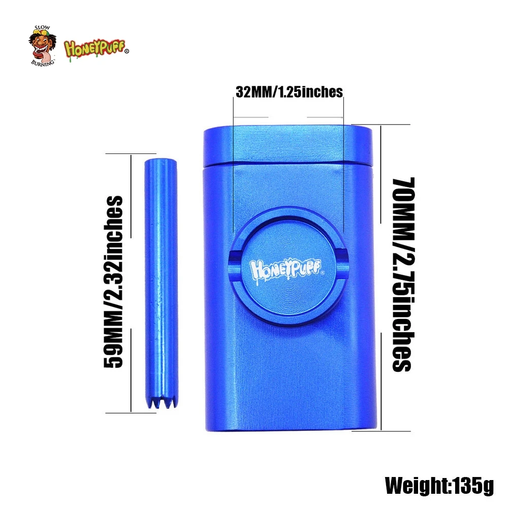Алюминиевая травяная мельница Honeypuff One Hitter чехол с зажимом для подачи воды