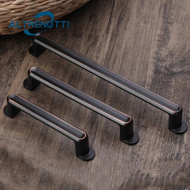 

Furniture Cabinet Handle Modern Simple Black Zinc Alloy Wardrobe Kitchen Door Pull Drawer Cupboard Dresser Closet Knob Hardware