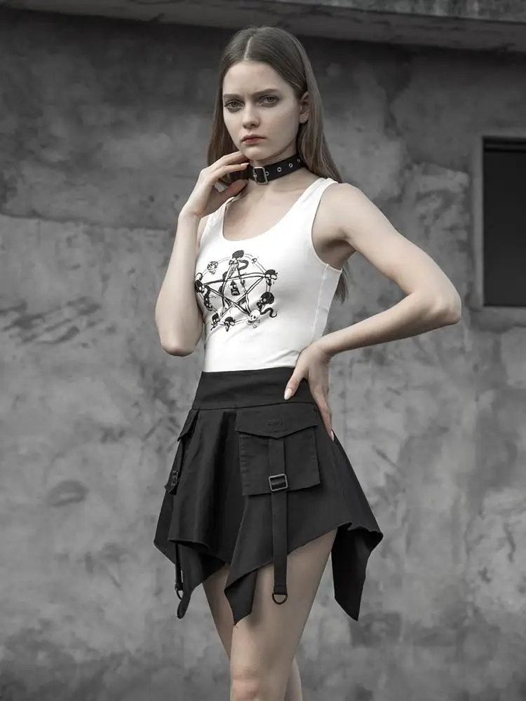 Женская Асимметричная юбка-карго в стиле панк с карманами PQ603BQ | одежда