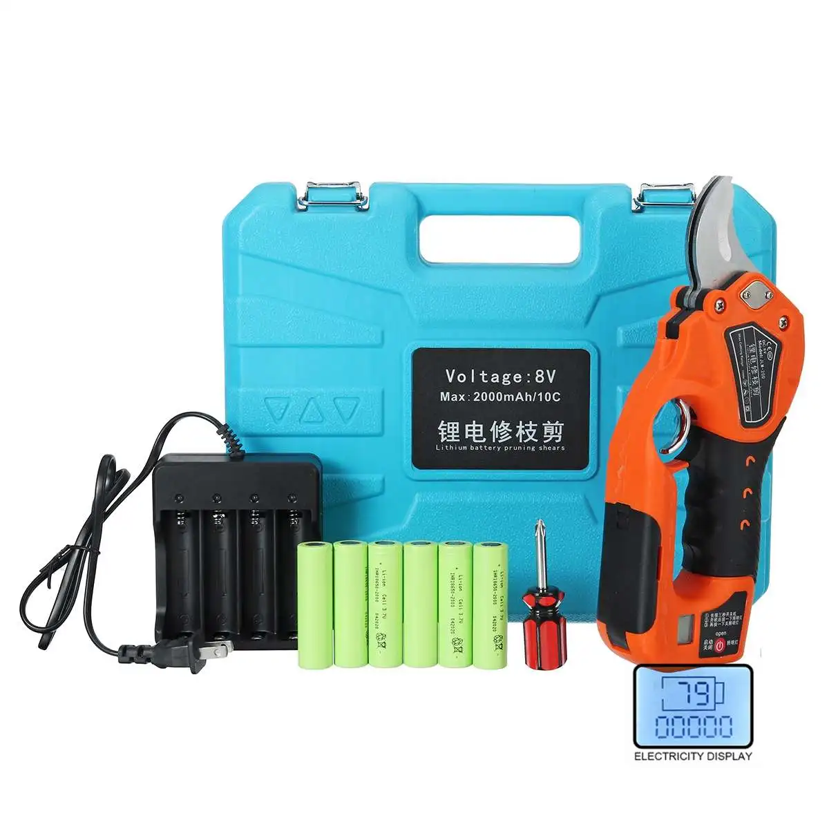 

Cordless Electric Pruning Shears With 4x18650mAh Lithium battery cut 100000 times for Garden Tree Branches Pruning Tools Cutter
