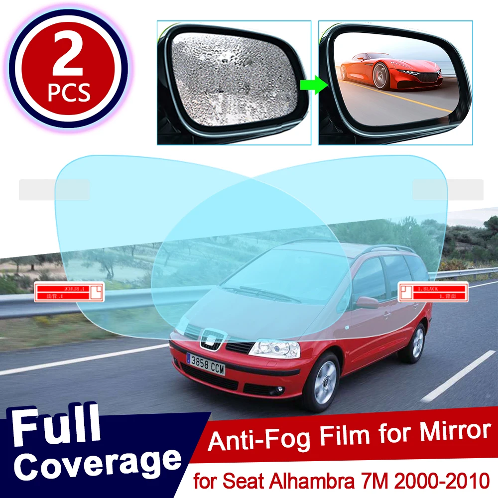 

for Seat Alhambra 7M 2000~2010 Full Cover Anti Fog Film Rearview Mirror Rainproof Anti-Fog Films Clean Accessories 2005 2008