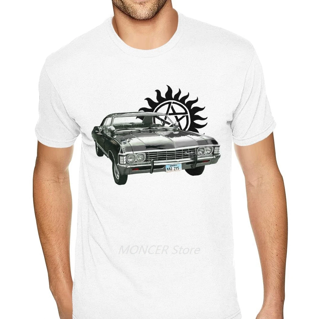 

TV Series Supernatural Theme Car Printed -shirts 4XL For Men's Art Custom Short Sleeve Tees