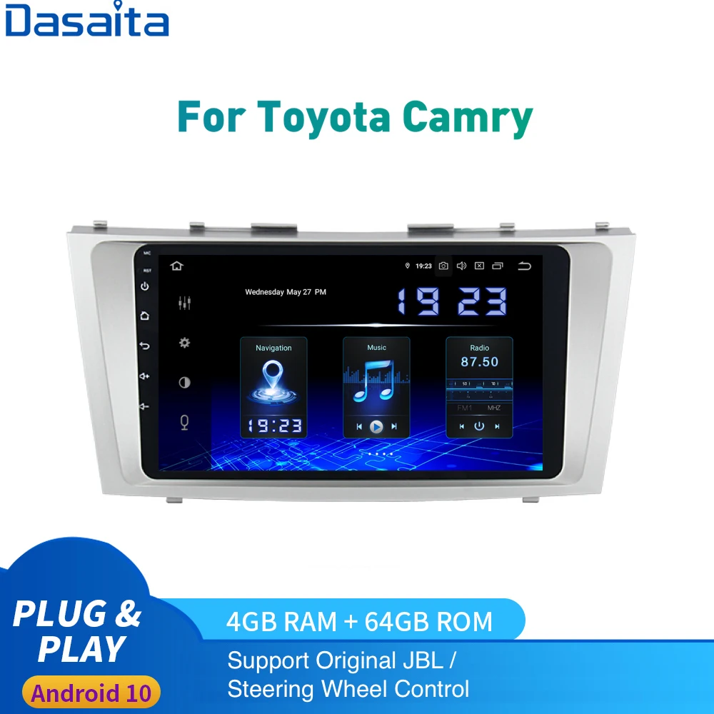 

Автомобильный радиоприемник Dasaita на Android 10 для Toyota Camry мультимедиа 2006-2011 GPS 1Din Авторадио DSP HD IPS 1280*720 Carplay HDMI 4 Гб + 64 ГБ