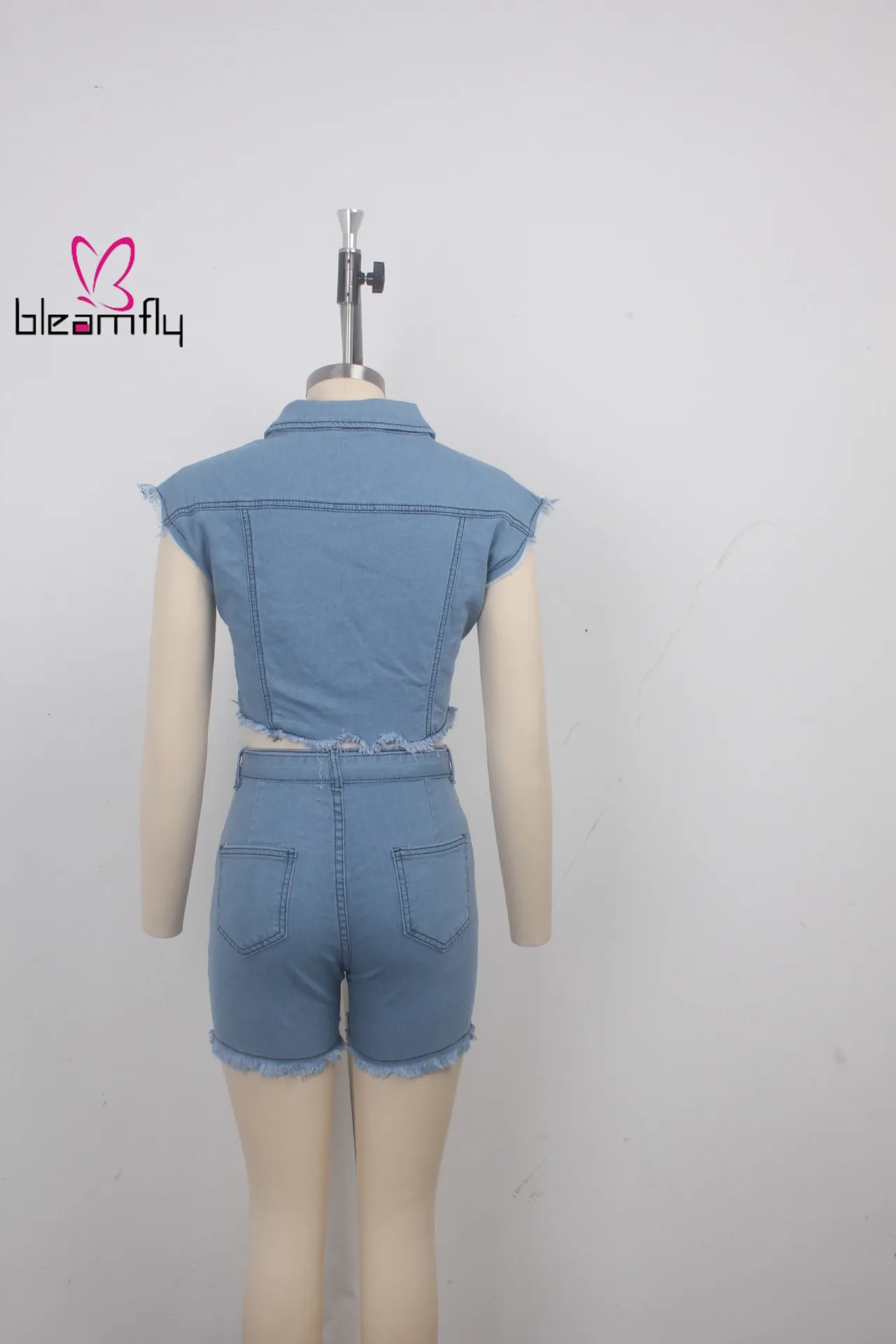 2019 женский летний однотонный джинсовый Тренч с коротким рукавом и пуговицами