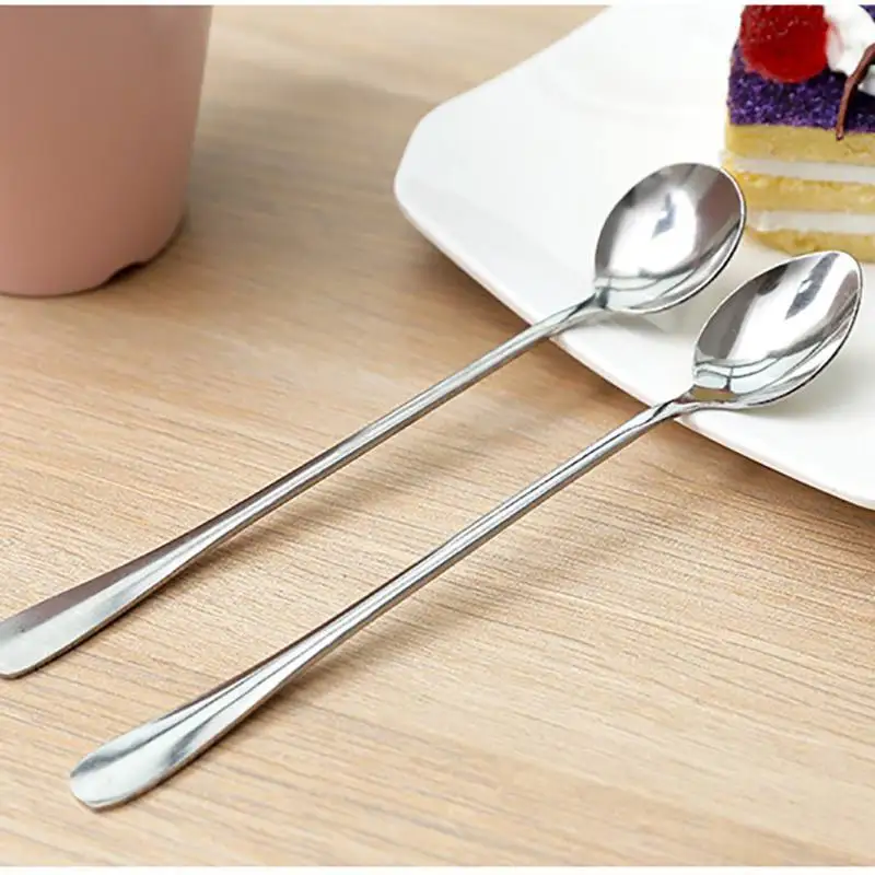 

Нержавеющая сталь ложка с длинной ручкой Чай Ложка десертная Кофе ложки мороженого Кухня аксессуары Барные инструменты столовая посуда