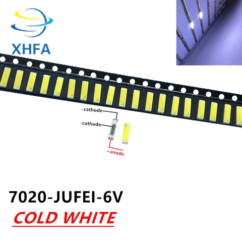 200 шт. Оригинальный светодиодный светильник JUFEI 7020 светильник-излучающий светильник бусины высокого Мощность 0,5 Вт 3В 54LM холодный белый для LED ЖК-дисплей ТВ Подсветка светильник п