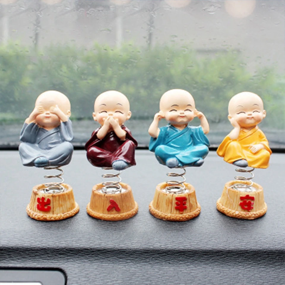 

Car Decoration creative four do not shook his head little monk Buddha safe lovely dolls interior decorations gifts Resin DM-2