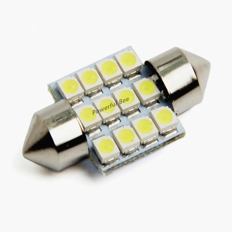 Светодиодная лампа C5W 12SMD 0 8 W для внутреннего освещения автомобиля чтения с