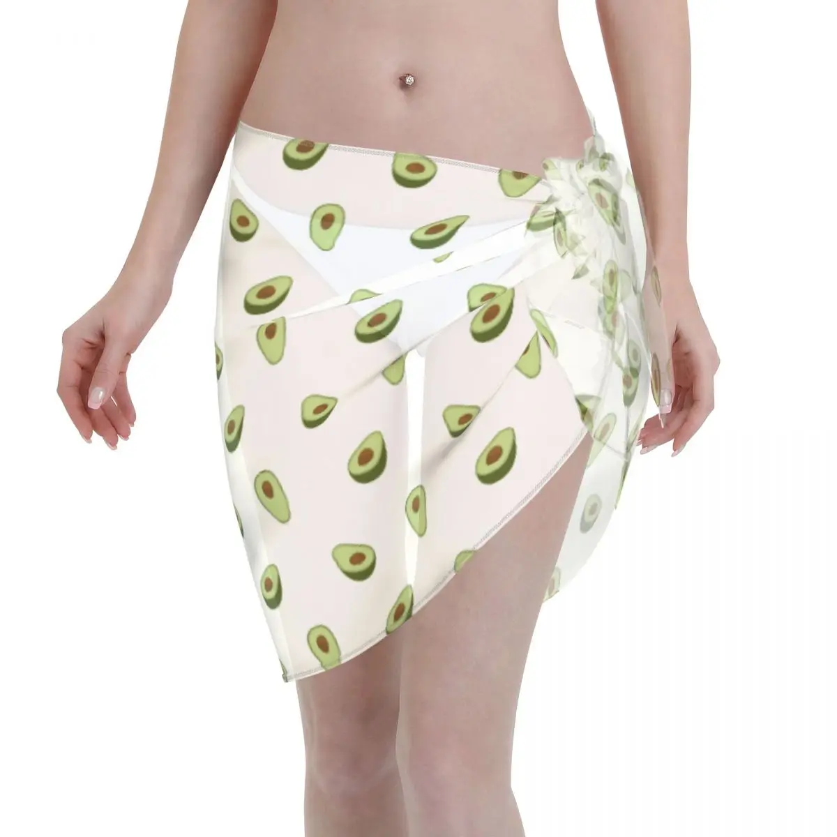 

2021 Пляжная накидка на бикини, юбка с запахом и узором авокадо, женский купальный костюм, сексуальный купальник, пляжная одежда