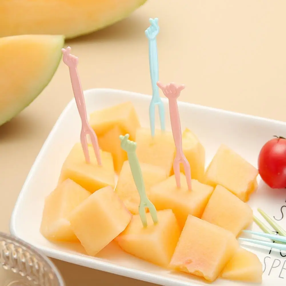 

Портативная вилка для фруктов 50 шт./компл. привлекательный Милый жест Декор вилка для фруктов против деформации креативная вилка для подарк...