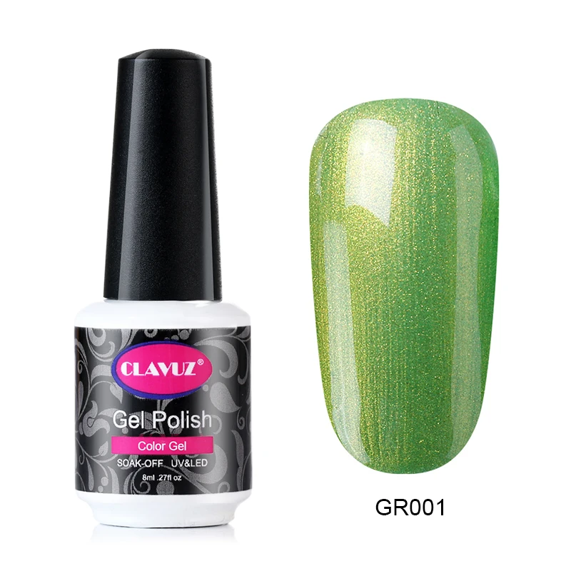 CLAVUZ 8 мл зеленый цвет серия УФ-гель для ногтей маникюра Полупостоянный лак