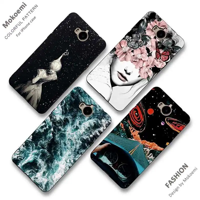 Fashion YJ Pattern Soft TPU 5.0&quotFor Huawei Y6 2017 Case For Cell Phone Cover |