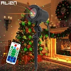Лазерный проектор для рождественской елки, с подвижными пятнами, красными и зелеными инопланетянами, снежинками, водонепроницаемый