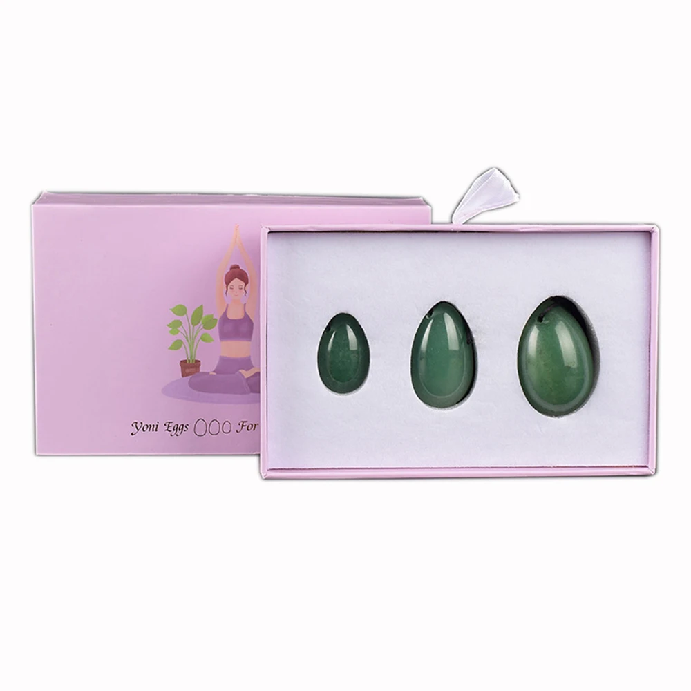 

Natural Jade Yoni Egg Set Vaginal Muscles Tightening Ball Women Kegel Exerciser Egg Jade Ben Wa Ball With Box Hygiene Products