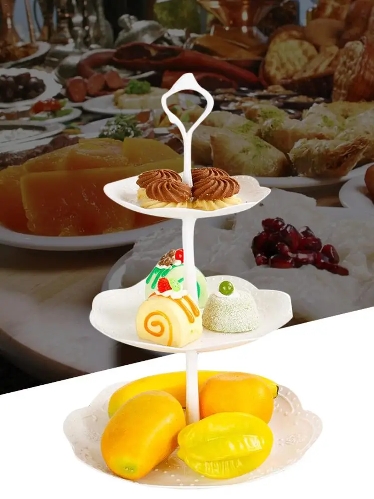 Трехслойная стойка подставка для свадебного торта фрукты тарелка закуски и