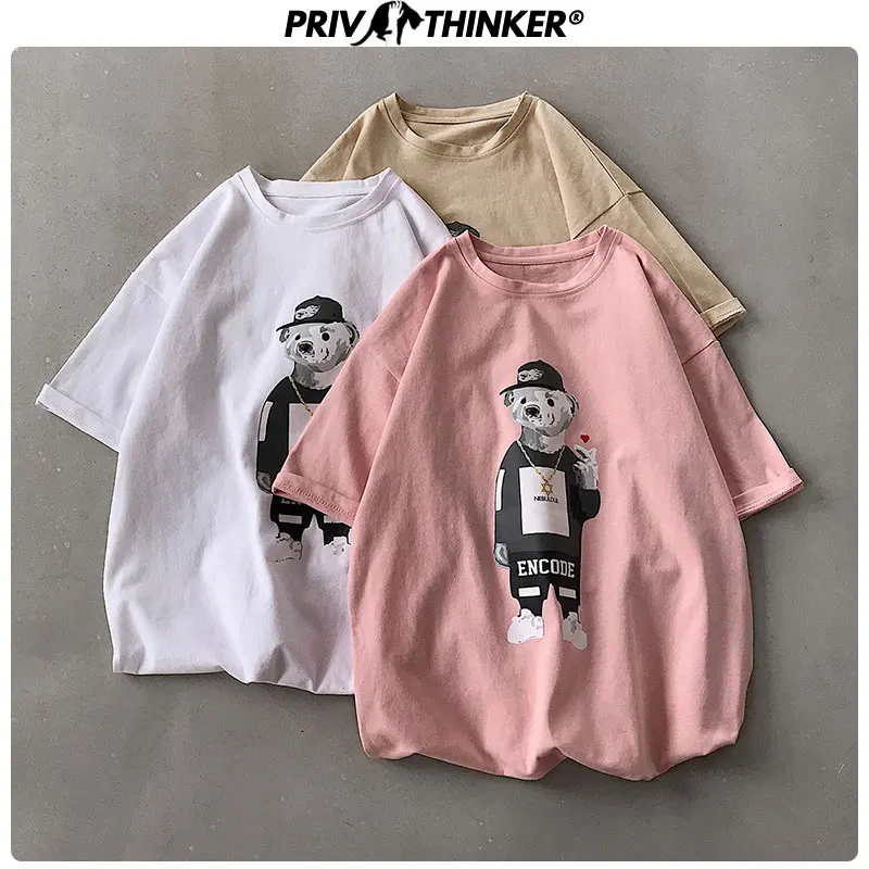 Футболка Privathinker женская летняя хлопковая свободная с принтом | Женская одежда