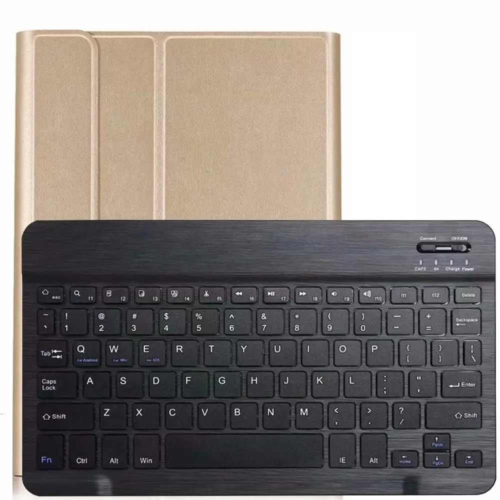 Чехол для samsung Galaxy Tab S6 10,5, чехол для клавиатуры T860 T865, чехол для SM-T860, русская, испанская, английская, Bluetooth клавиатура, чехол - Цвет: Gold with Black