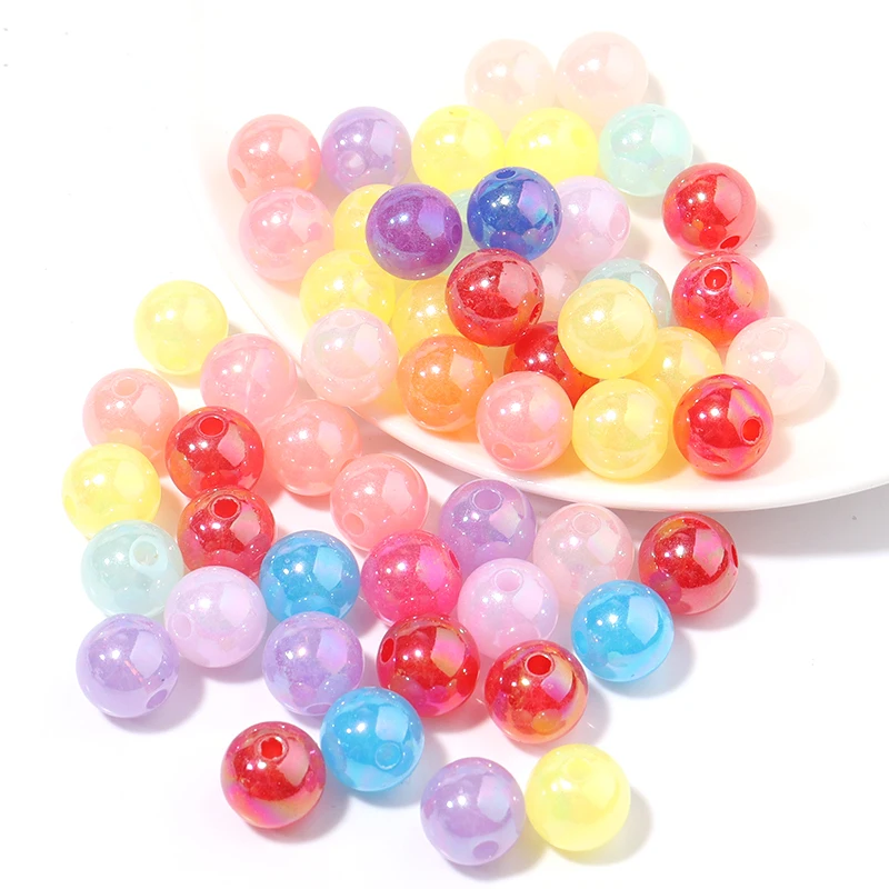 

100Pcs Acrylic Candy Color Round Beads 6/8/10mm Charm Spacer Loose Bead Women Jewelry Bracelets Necklace Making Accessories