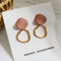 fashion round geometric earrings for women irregular pendientes mujer temperament piercing jewelry boucle oreille femme