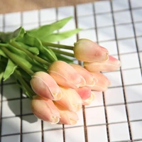 10pcs 11colors pu real touch artificial simulation tulip flower for diy wedding bridal bouquets home decorative flowers