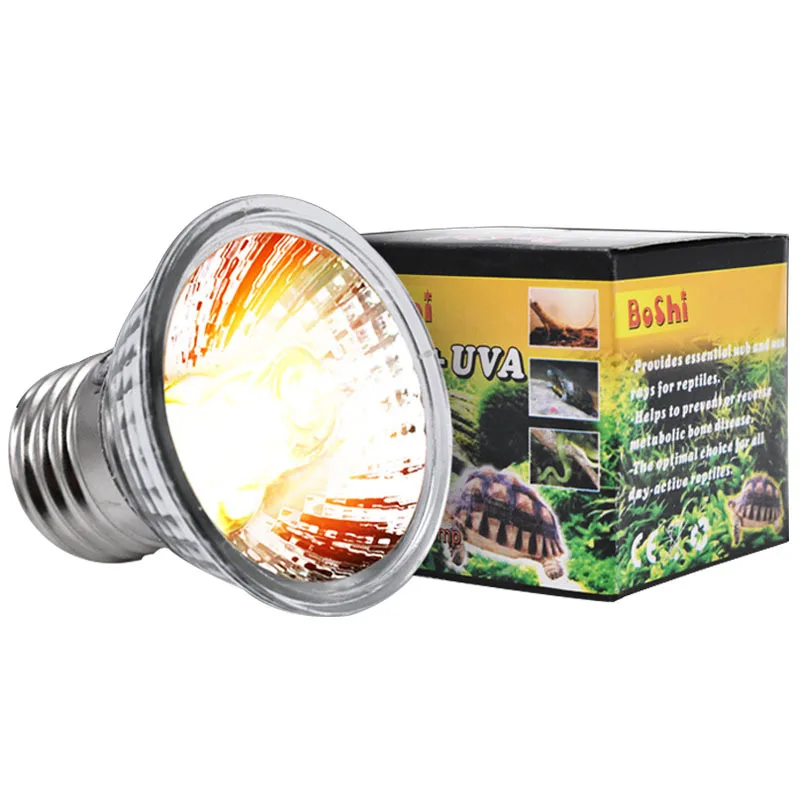 

УФ-светильник ПА лампа для рептилий, 25/50/75 Вт, UVA + UVB, для черепахи, амфибий, ящериц, контроллер температуры