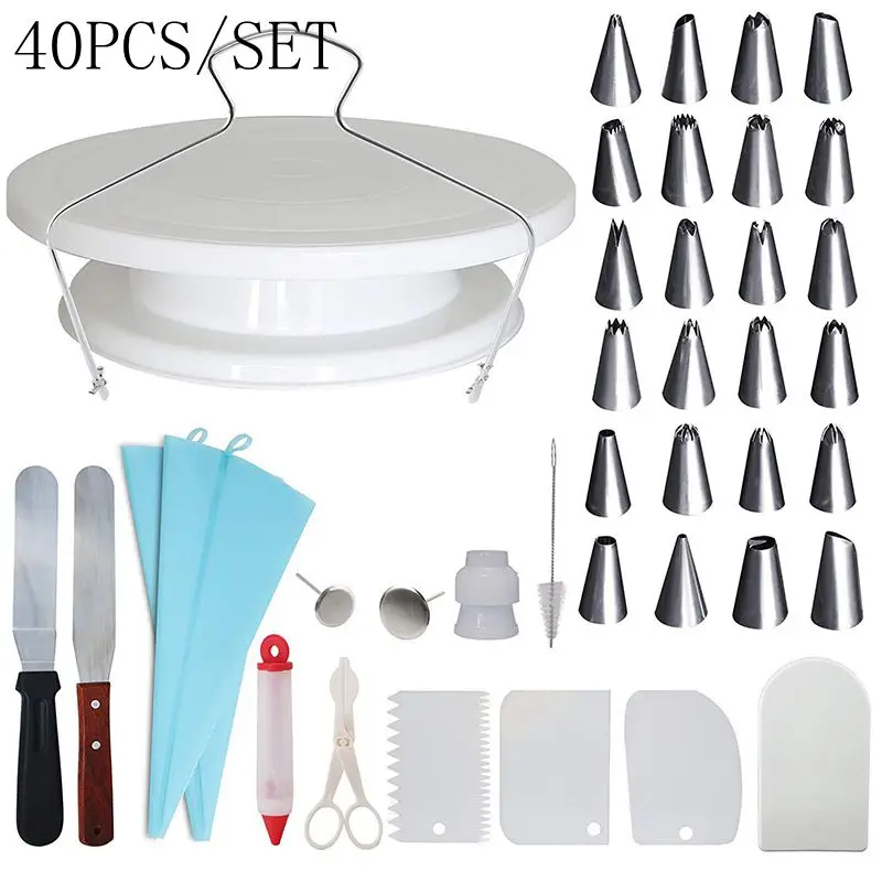 40pcs Hifuar 106/Набор DIY инструмент для украшения торта принадлежности для выпечки набор из нержавеющей стали кондитерский комплект сопел Цветочная глазурь Советы Инструменты для выпечки - Цвет: 40pcs