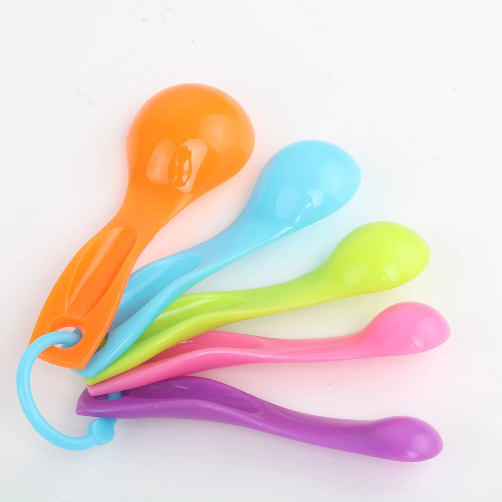 5pcs/Set Food Grade Resin Measuring Spoon Creative Color Combination With Scale Baking Cooking Kitchen Liquid Seasoning Tool