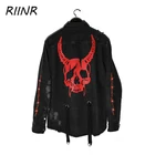 Riinr Мужская джинсовая куртка 2021 весна и осень Новый большой размер европейский и американский Молодежный тренд джинсовая куртка с длинными рукавами