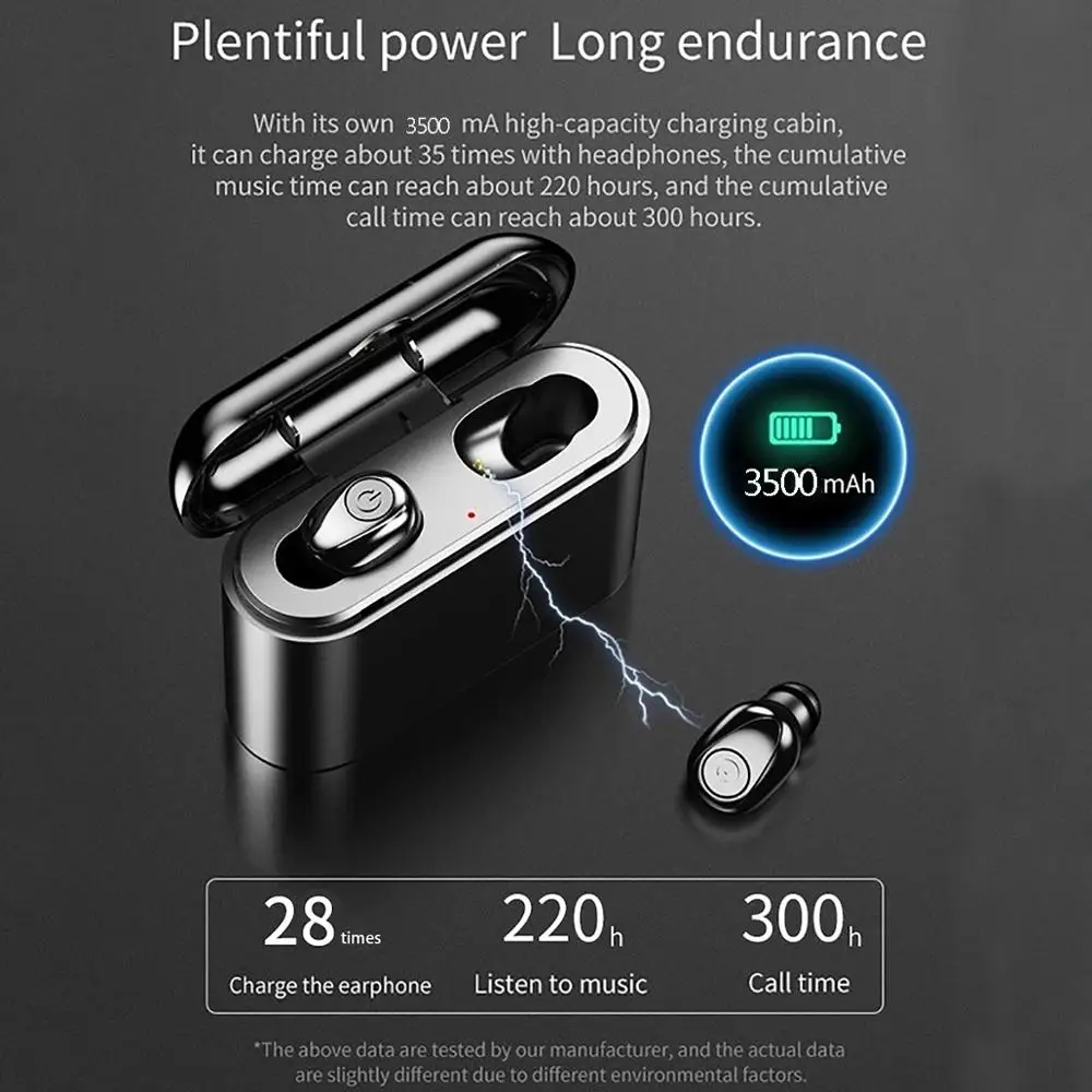 Bluetooth наушники 5 0 TWS Беспроводная гарнитура Спорт 5D стерео Handsfree с микрофоном