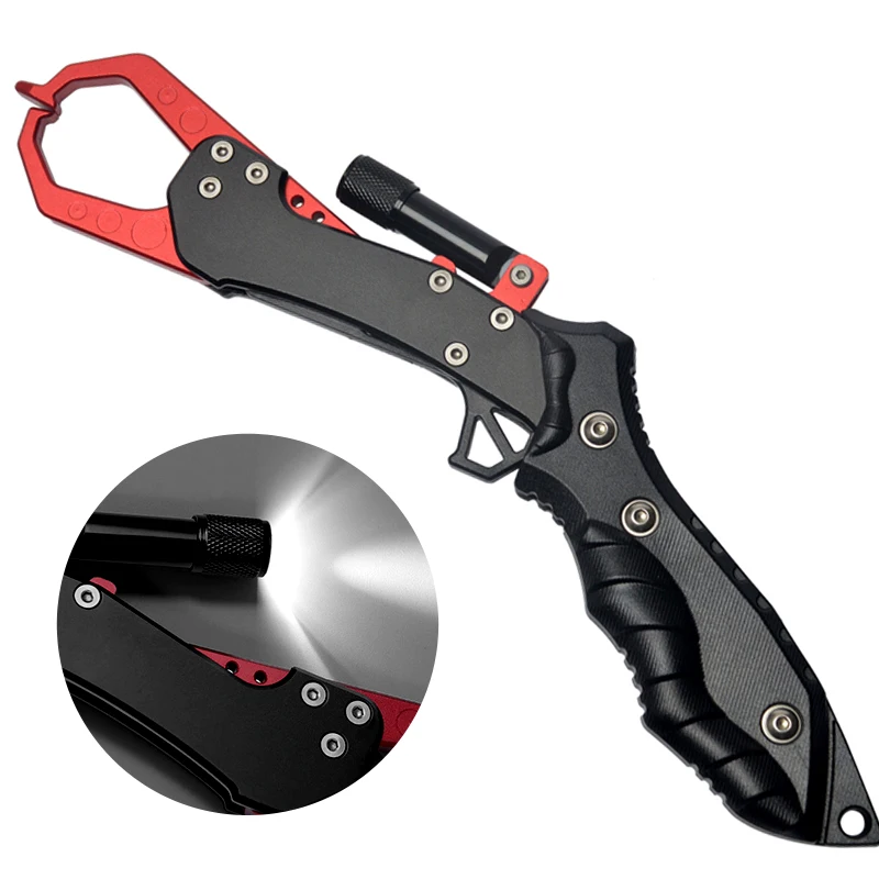 Ночная подсветка рыболовные Захваты Fish Lip Grapper алюминиевый сплав Night fish Высокое