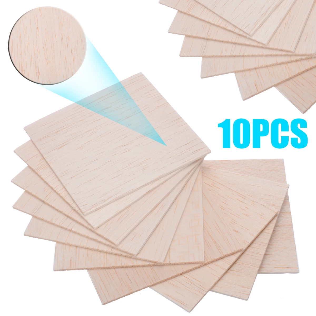 

10pcs 100x100x2mm Balsa Wood Sheets Wooden Plate Model Balsa Wood DIY House Ship Aircraft For Home Supplies