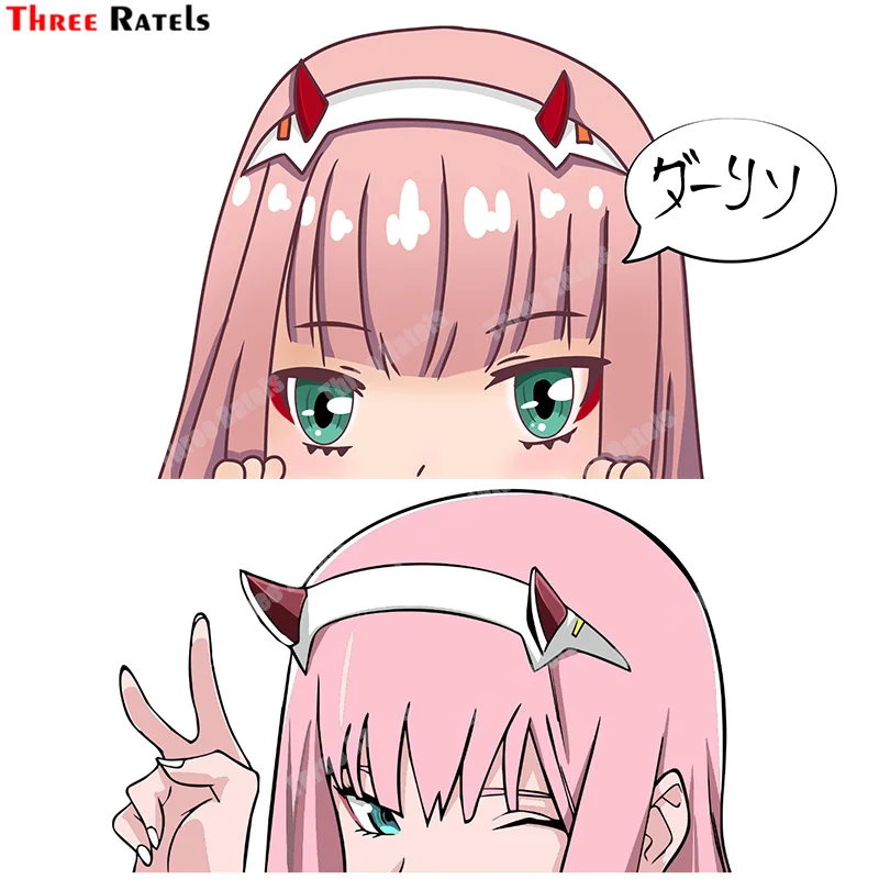 

Three Ratels A508 Two Peeking Peeker Window Vinyl Decal Anime Stickers Darling in the Franxx