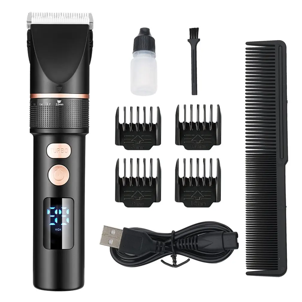 

Men's Electric Hair Clipper LCD Digital Display Electric Clipper Titanium Alloy Ceramic Blade Sharpness