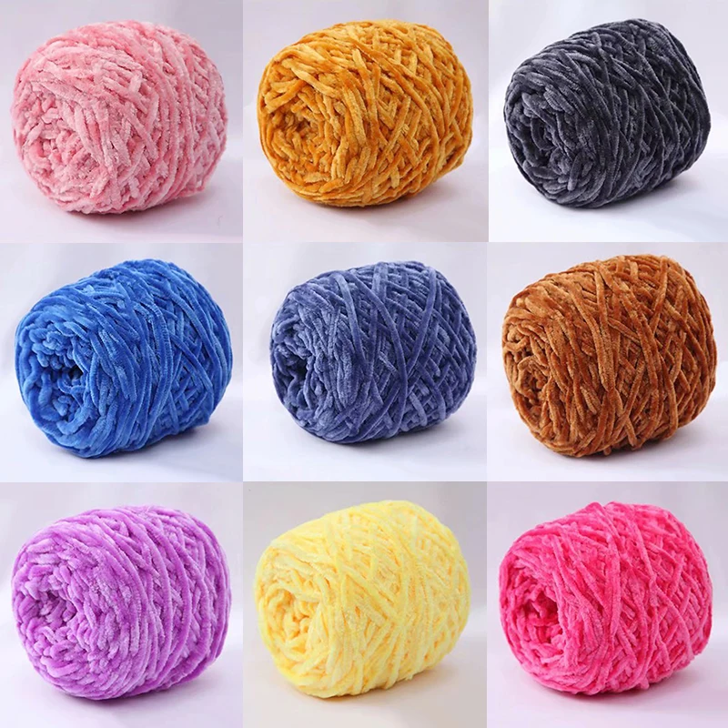

100g Chenille Yarn Anti-pilling Velvet Polyester Blended Yarn Cotton Baby Blanket Cardigan Hand Knitting Needlework Thread