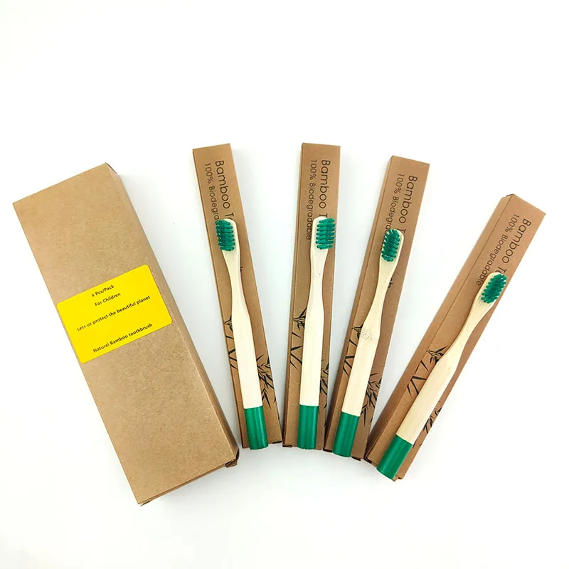 

4Pcs/Pack Natural Bamboo Toothbrush Bamboo Nylon Table Medium Hair Tooth Brush Eco Friendly Brushes Oral Cleaning Care Tools