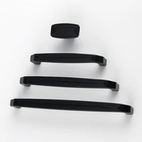 black handle zinc alloy bathroom hardware furniture cupboard pull knobs and handles for drawers