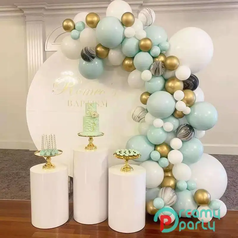 126 шт./компл. металлическая Золотая Макарон мята белый пастельный шар гирлянда